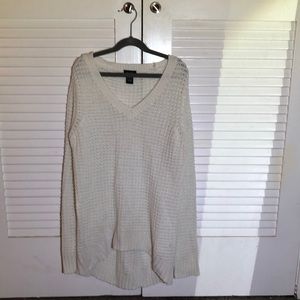 Rue 21 V Neck Knitted White Sweater size Medium